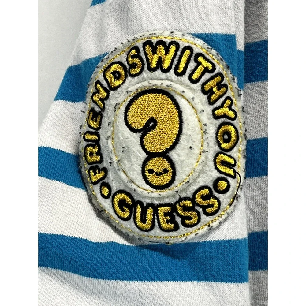 Guess Originals X FriendsWithYou Striped Retro Style Tee Tshirt Adult L Grunge